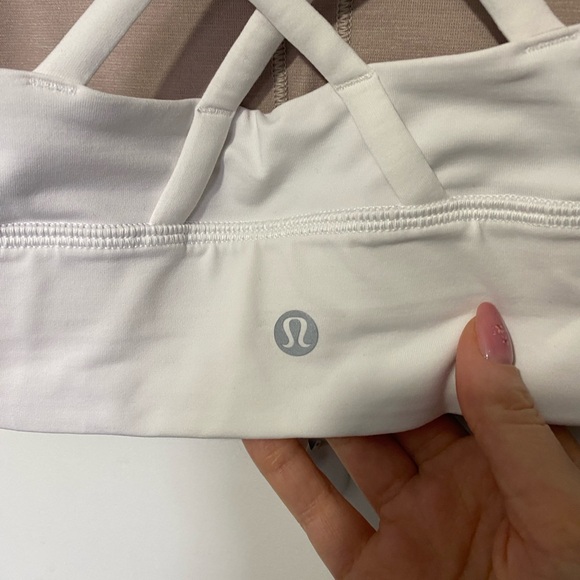 Lululemon White Energy Longline Bra B-D Cup Size 10 - Picture 6 of 7